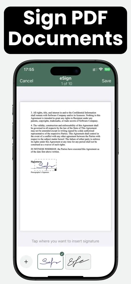 eSignature workflow screenshot